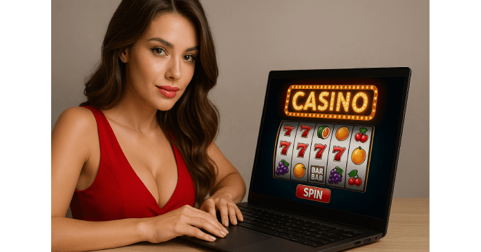 femeie-imbracata-in-rochie-rosie-cu-un-laptop-la-casino-online