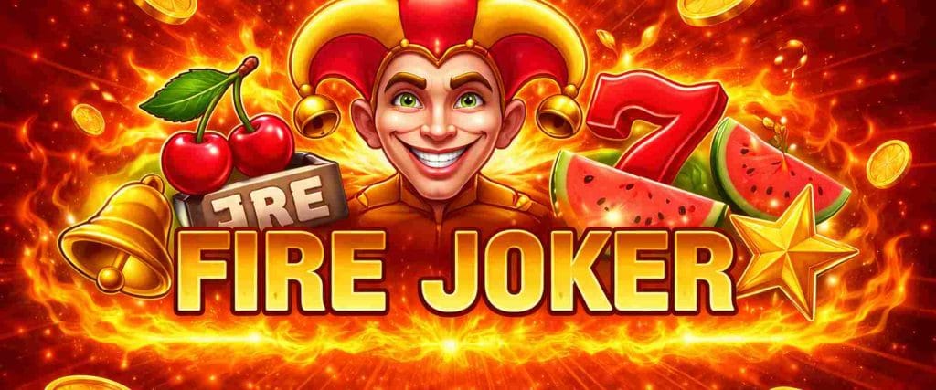 Fire Joker slot online – ecran de joc cu tematică de foc și simboluri clasice (7, fructe, joker)