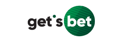 logo Get's Bet cu text de culoare negru si alb pe fundal gri si verde