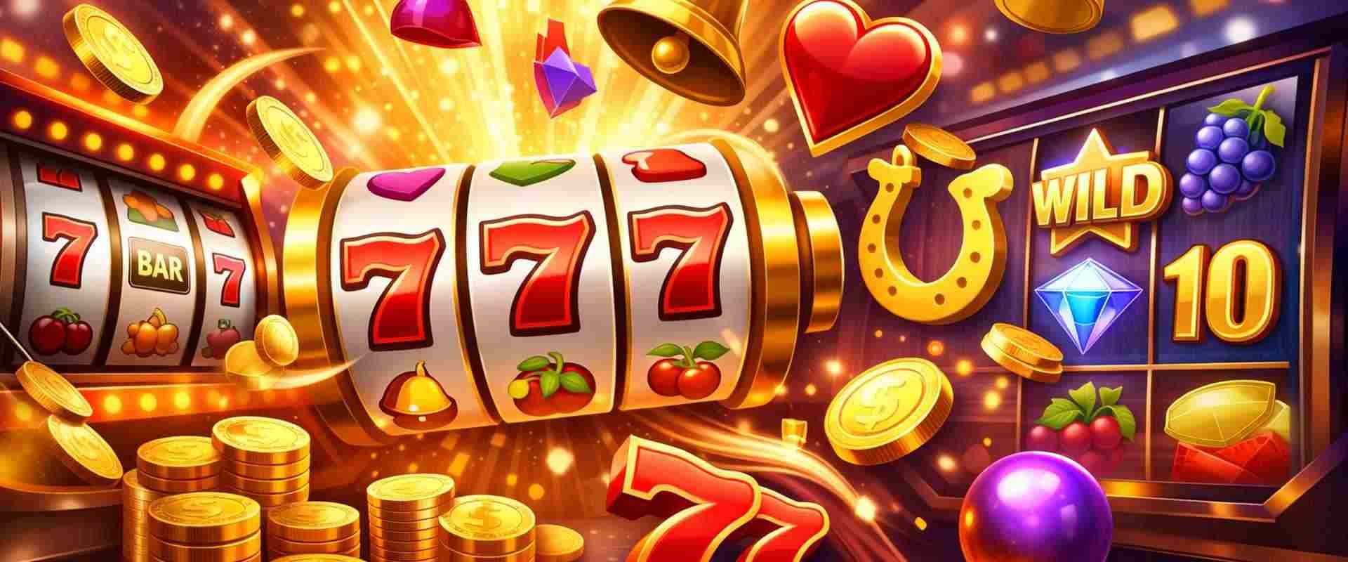 sloturi si simboluri de jocuri online specifice cazinourilor online pe un fundal auriu